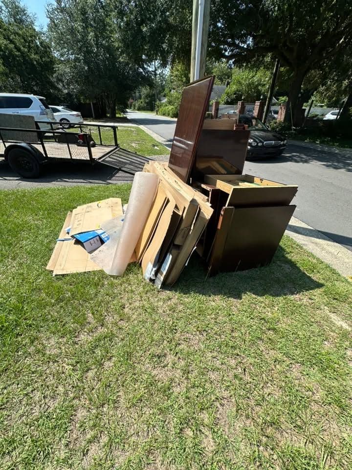 Junk pile before the Curb-side haul at a customer's home